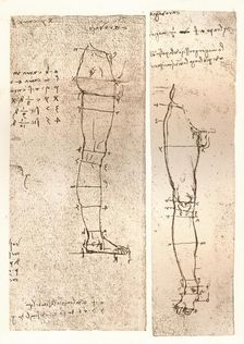 Two drawings illustrating the theory of the proportions of the human figure, c1472-c1519 (1883). Artist: Leonardo da Vinci