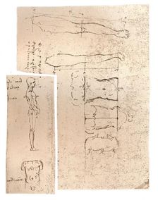 Two drawings illustrating the theory of the proportions of the human figure, c1472-c1519 (1883). Artist: Leonardo da Vinci