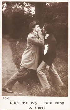 Two drunk men (played by actors) swear undying friendship, c1905. Creator: Unknown