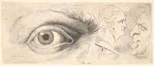 Two eyes and two heads, 1644-52. Creator: Wenceslaus Hollar