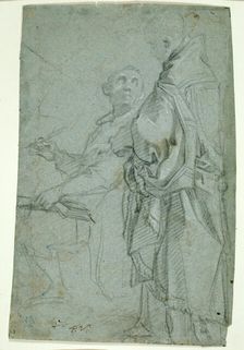 Two Ecclesiastics: Study for the Disputation on the Holy Sacrament, 1606/10. Creator: Francesco Vanni