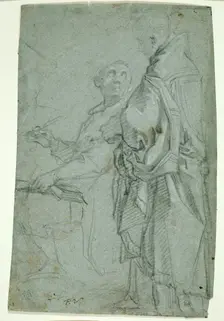 Two Ecclesiastics: Study for the Disputation on the Holy Sacrament, 1606/10. Creator: Francesco Vanni