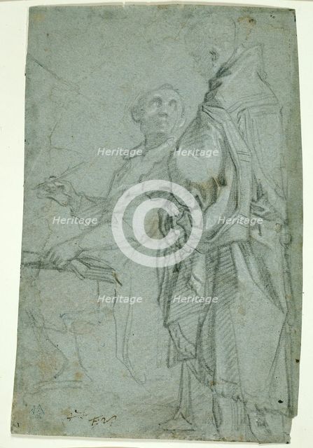 Two Ecclesiastics: Study for the Disputation on the Holy Sacrament, 1606/10. Creator: Francesco Vanni.