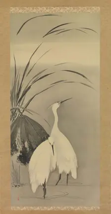 Two Egrets and Lotus, 1761-1828. Creator: Sakai Hoitsu