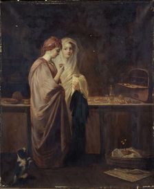 Two elegant women in a pastry shop, between 1801 and 1900. Creator: Hortense Lescot