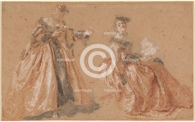 Two Elegant Women in Polish Dress, c. 1723. Creator: Nicolas Lancret.