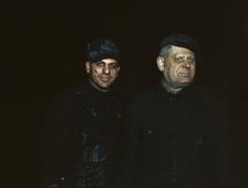 Two employees at the roundhouse at Proviso yard, C & NW RR, Chicago, Ill., 1942. Creator: Jack Delano