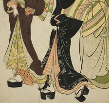 Two Entertainers and a Maid, c. 1777. Creator: Kitao Shigemasa