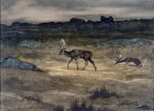 Two Fallow Deer, c1850s-1860s. Creator: Antoine-Louis Barye