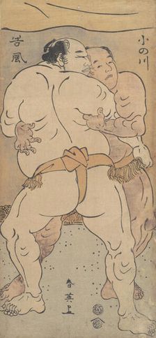 Two Famous Wrestlers Onogawa and Tanikase, ca. 1795. Creator: Katsukawa Shun'ei