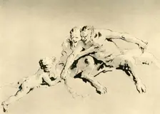Two Fauns and a Cupid mid 18th century, (1928). Artist: Giovanni Battista Tiepolo