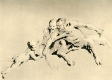 Two Fauns and a Cupid mid 18th century, (1928). Artist: Giovanni Battista Tiepolo