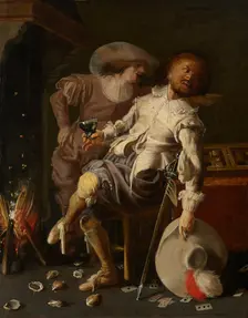 Two Feasting Soldiers, 1620s. Creator: Unknown