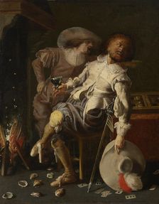 Two Feasting Soldiers, 1620s. Creator: Unknown