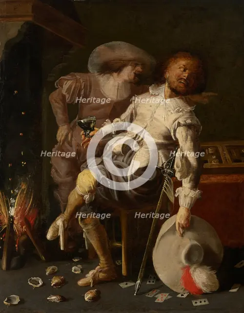 Two Feasting Soldiers, 1620s. Creator: Unknown.