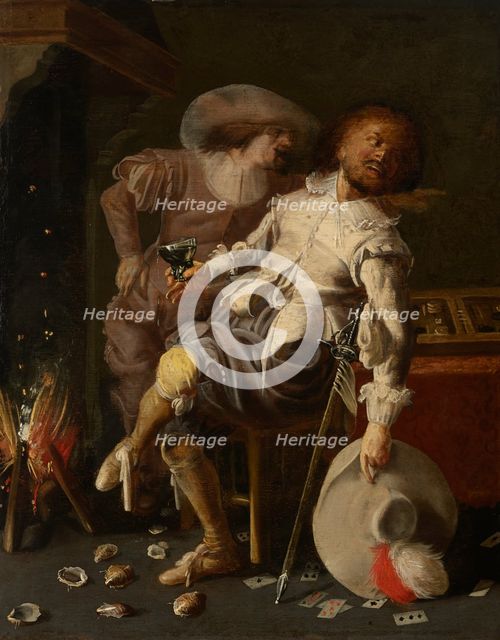 Two Feasting Soldiers, 1620s. Creator: Unknown.