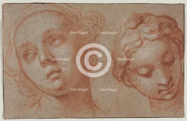 Two Female Heads, first half 17th century. Creator: Abraham Bloemaert (Dutch, 1564-1651).