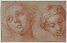 Two Female Heads, first half 17th century. Creator: Abraham Bloemaert (Dutch, 1564-1651)