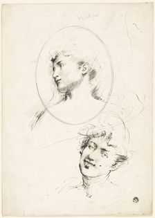 Two Female Heads, n.d. Creator: William Merritt Chase