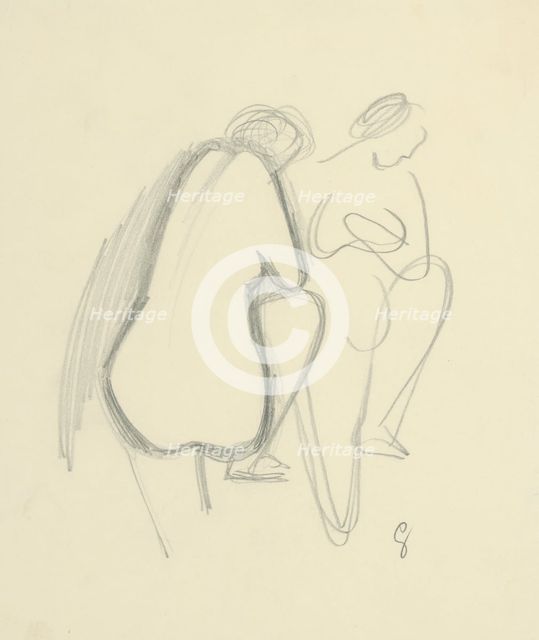 Two female nudes, 1936-1937. Creator: Mikulas Galanda.