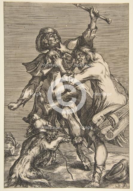Two Fighting Beggars, 1612-16. Creator: Jacques Bellange.