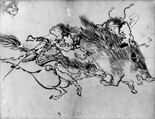 Two Figures, 19th century. Creator: Hokusai