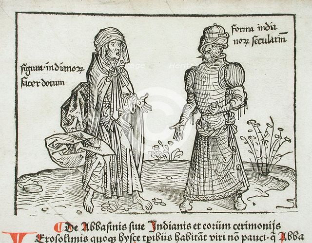 Two Figures, called 'Indians', published 1486. Creator: Erhard Reuwich.
