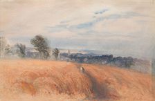 Two Figures Crossing A Wheatfield, 1839. Creator: John Martin