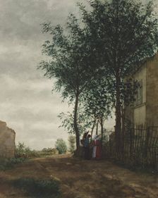 Two Figures beside a Country Road, 1861. Creator: Leon Bonvin