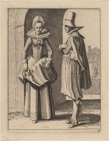 Two Figures in Costume. Creator: Jan van de Velde II