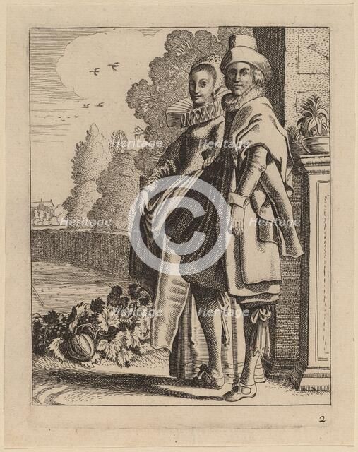 Two Figures in Costume. Creator: Jan van de Velde II.