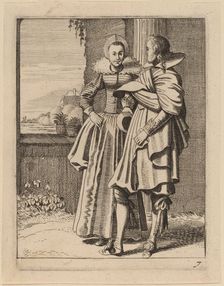 Two Figures in Costume. Creator: Jan van de Velde II