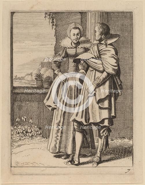 Two Figures in Costume. Creator: Jan van de Velde II.