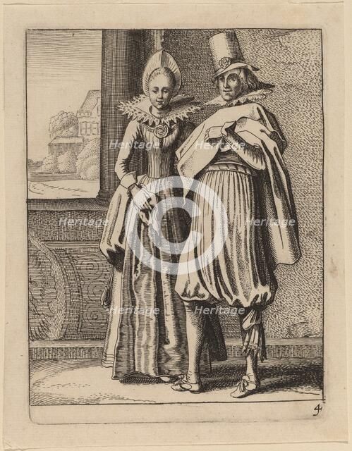 Two Figures in Costume. Creator: Jan van de Velde II.