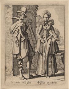 Two Figures in Costume. Creator: Jan van de Velde II