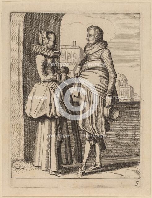 Two Figures in Costume. Creator: Jan van de Velde II.