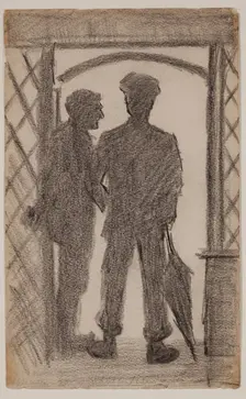 Two Figures in a Doorway, between 1860 and 1897. Creator: Homer Dodge Martin