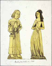 Two figures on a tomb in St Helen, St Helen, Bishopsgate, London, c1800. Artist: Anon