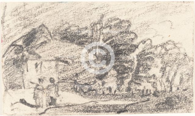 Two Figures on a Country Road. Creator: John Varley I.