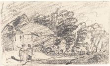 Two Figures on a Country Road. Creator: John Varley I