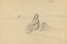 Two Figures on a Road, c. 1919. Creator: Jean Louis Forain (French, 1852-1931)