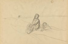 Two Figures on a Road, c. 1919. Creator: Jean Louis Forain (French, 1852-1931)