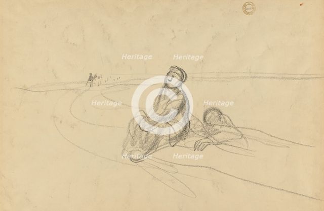 Two Figures on a Road, c. 1919. Creator: Jean Louis Forain (French, 1852-1931).