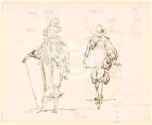 Two Figures, One Dressed in French Louis XIII Style and the Other in Spanish..., n.d. Creator: Luis Paret y Alcazar.