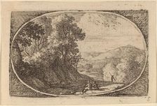 Two Figures Seated to the Right of a Road. Creator: Herman van Swanevelt