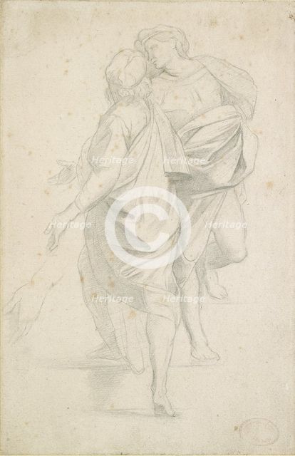 Two Figures standing on a Flight of Steps, after Raphael, c1853-54 Artist: Edgar Degas.