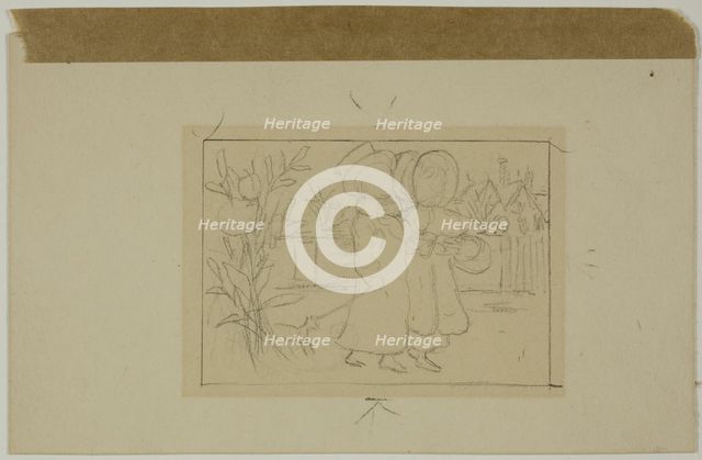 Two Figures Walking, n.d. Creator: Catherine Greenaway.