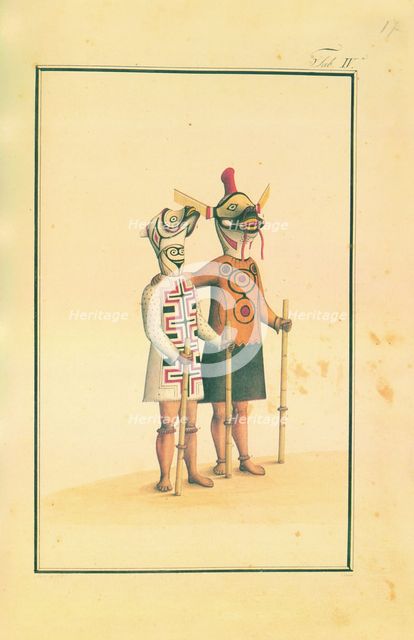 Two figures with masks, 1787.