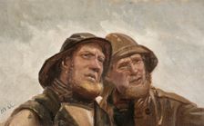 Two Fishermen. Study, late 19th-early 20th century. Creator: Michael Peter Ancher