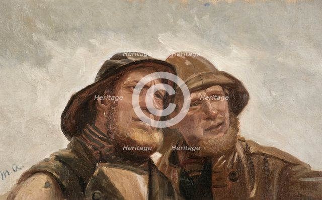 Two Fishermen. Study, late 19th-early 20th century. Creator: Michael Peter Ancher.